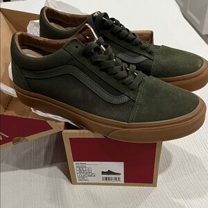 Vans Old Skool Olive Green  Suede “Grape Leaf/ Gum” Sneakers